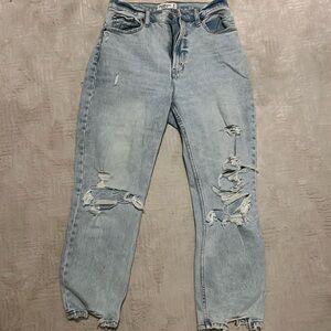 Women’s A&F High Rise Distressed Jeans